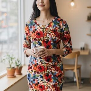 Sonnet James Floral Multicolor Knit Sheath Dress - Women